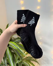 Load image into Gallery viewer, "STARLIGHT" BLACK (MID CREW) GRIP SOCKS