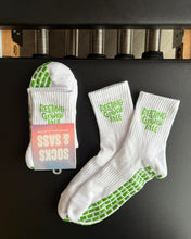 Load image into Gallery viewer, "RESTING GRINCH FACE" (MID CREW) GRIP SOCKS