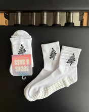 Load image into Gallery viewer, "STARLIGHT" WHITE (MID CREW) GRIP SOCKS