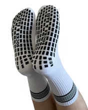 Load image into Gallery viewer, "UNISASS" MENS GRIP SOCKS - WHITE / GREY (size 6-12)