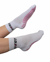 Load image into Gallery viewer, "HEARTS & KISSES" MID-CREW GRIP SOCKS