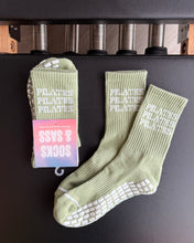 Load image into Gallery viewer, "PILATES PILATES PILATES" GREEN GRIP SOCKS