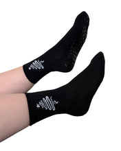 Load image into Gallery viewer, "STARLIGHT" BLACK (MID CREW) GRIP SOCKS
