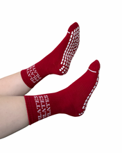 Load image into Gallery viewer, "PILATES PILATES PILATES" RED GRIP SOCKS