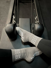 Load image into Gallery viewer, "PILATES PILATES PILATES" GREY GRIP SOCKS