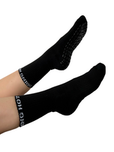Load image into Gallery viewer, "DOING HOT GIRL SHIT" BLACK GRIP SOCKS