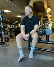 Load image into Gallery viewer, "UNISASS" MENS GRIP SOCKS - WHITE / GREY (size 6-12)