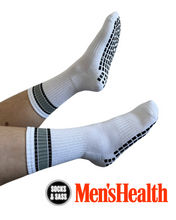 Load image into Gallery viewer, "UNISASS" MENS GRIP SOCKS - WHITE / GREY (size 6-12)