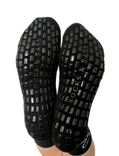 Load image into Gallery viewer, "GRIP ON MY HEART" (MID CREW) BLACK GRIP SOCKS