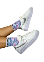 Load image into Gallery viewer, "YOUNG HEARTS RUN FREE" TIE DYE CREW SOCKS