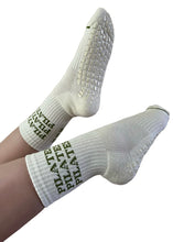 Load image into Gallery viewer, "PILATES PILATES PILATES" BEIGE / BEIGE GRIP SOCKS