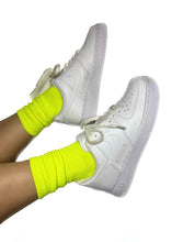 Load image into Gallery viewer, NEON YELLOW CREW SOCKS