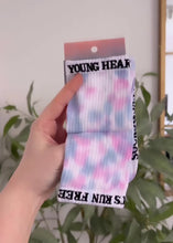 Load and play video in Gallery viewer, &quot;YOUNG HEARTS RUN FREE&quot; TIE DYE CREW SOCKS
