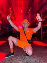 Load image into Gallery viewer, "LOST IN MUSIC" ORANGE CREW SOCKS