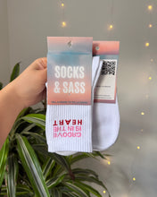 Load image into Gallery viewer, "GROOVE IS IN THE HEART" CREW SOCKS

