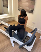 Load image into Gallery viewer, "PILATES PILATES PILATES" WHITE GRIP SOCKS
