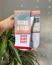 Load image into Gallery viewer, "WHERE LOVE LIVES" CREW SOCKS
