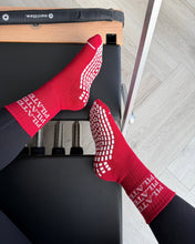 Load image into Gallery viewer, "PILATES PILATES PILATES" RED GRIP SOCKS
