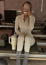 Load image into Gallery viewer, &quot;PILATES PILATES PILATES&quot; GREY GRIP SOCKS
