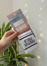 Load image into Gallery viewer, &quot;FESTIVE FEELS&quot; CREW SOCKS
