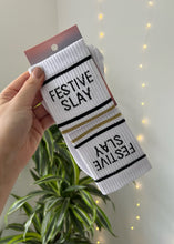 Load image into Gallery viewer, &quot;FESTIVE SLAY&quot; CREW SOCKS
