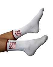 Load image into Gallery viewer, &quot;WHERE LOVE LIVES&quot; CREW SOCKS
