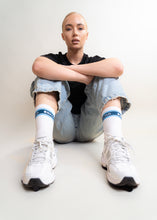 Load image into Gallery viewer, DEFECTED BLUE HOOPS SOCKS
