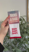 Load and play video in Gallery viewer, &quot;WHERE LOVE LIVES&quot; GRIP SOCKS
